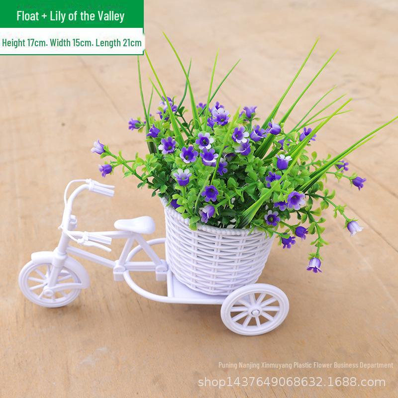 ოთახის ხელოვნური ყვავილების ნაკრები: პატარა ქოთნის ორნამენტები სახლისა და მანქანის დეკორაციისთვის