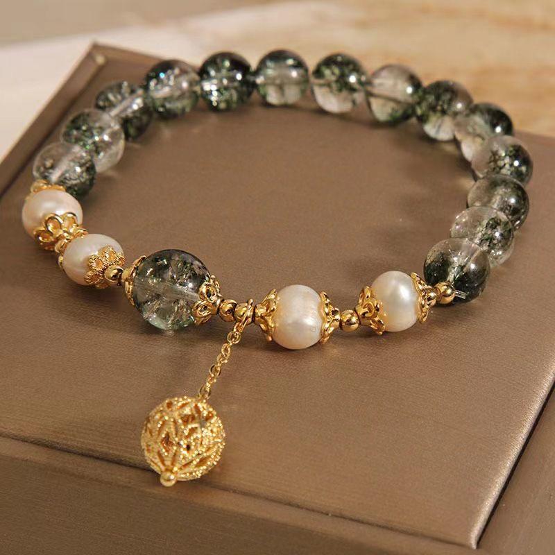 Pixiu Imitation grünes Geisterarmband Damen Mori-Mädchen Kristallarmband Urlaubsstil Vielseitig Originaldesign Koreanische Version Schmuck