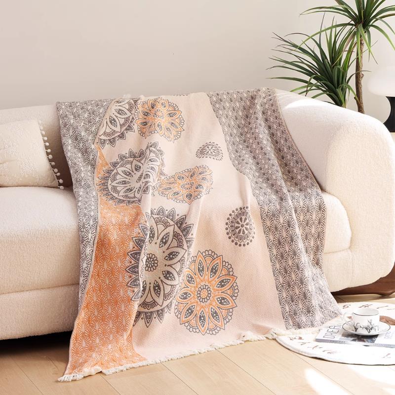 

Двусторонний марлевый диванный плед и плед для кондиционера на двоих - Американский мягкий и скандинавский стиль, утолщенный 100% хлопок, офисный плед для сна 110x150cm