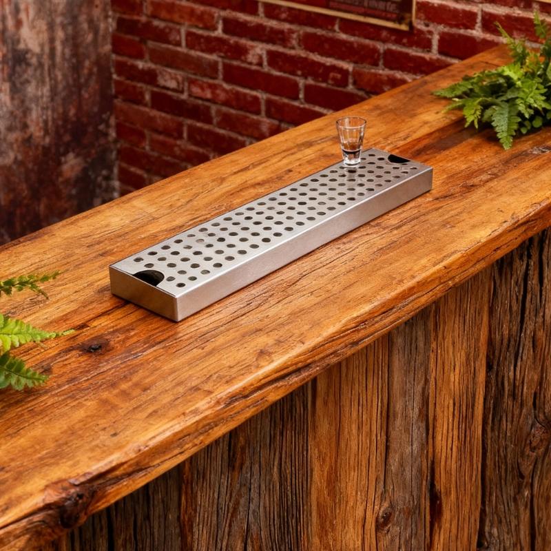 Portable Stainless Steel Drainer for High Traffics Restaurants Drip Tray Draining Rack for Coffee Shop Utensils