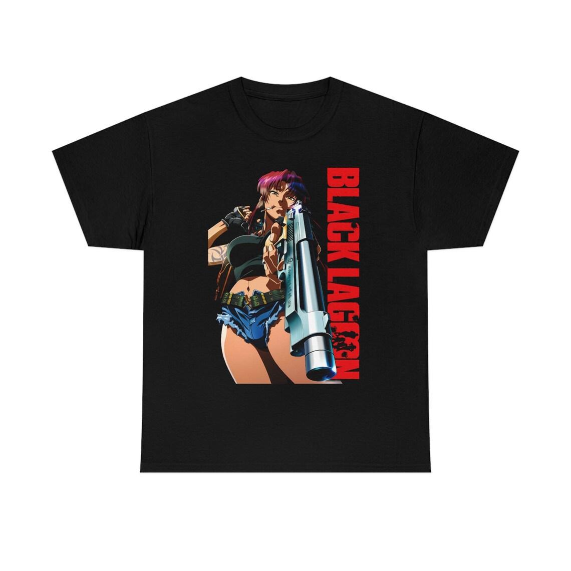 

2026 Japanese Anime Black Lagoon T Shirt Revy Graphic Printed Sleeve Casual Fashion Vintage Crew Neck Unisex Women EU Size T Shirt 2XL