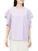 N Natural Beauty Frill Sleeve Purple Size Size M Basic Women's Blouse, Stripe, 166-2210754,