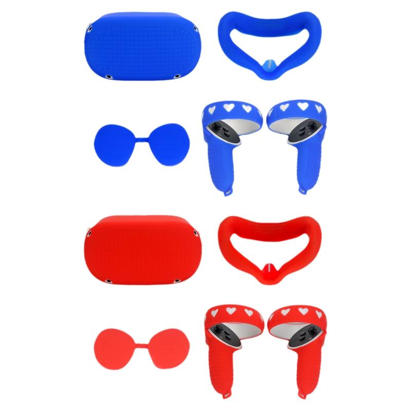All-in-one Set Silicone for Shell Cover Protective Controller Grip Cover Silicone Face Cover & Lens Protective Cover Set