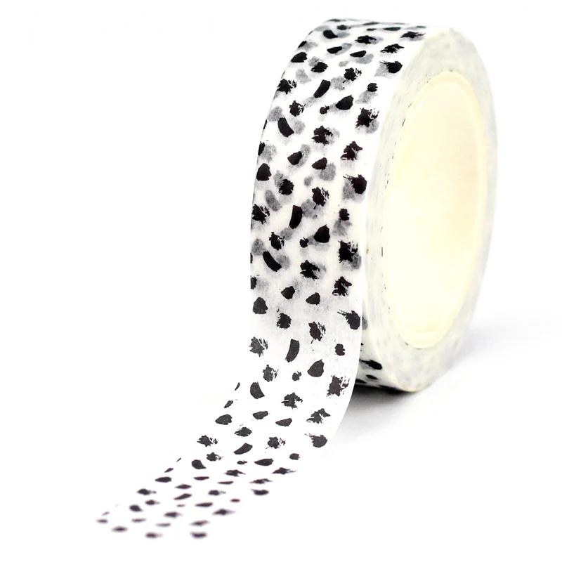 NEW 1PC 10M Decorative Black and White Japanese Washi Tape Set DIY Journaling Adhesive Moon Masking Tape Cute Stationery