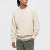 UNIQLO Solid Color Loose Fit Crew Neck Sweatshirt Unisex sweatshirt Light-Beige 444966-30
