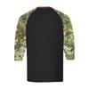 Men's top with three-quarter sleeves and camouflage print