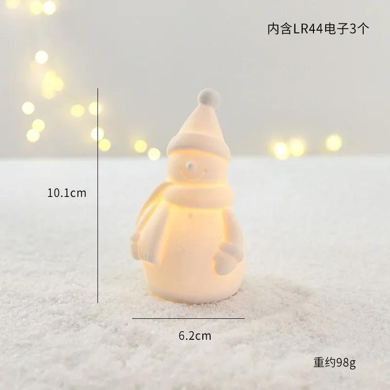 Nordic Ceramic Luminous Train Mini Igloo Luminous Small Ornaments Home Christmas Ornaments New Year Gifts
