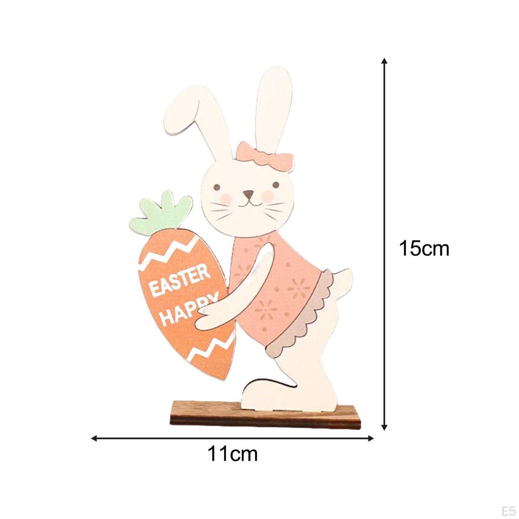 Adorable Easter Bunny Wooden Table Decor with Stable Base - Lightweight and Charming