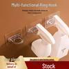 Punch-Free Transparent Hook Stickers for Bathroom Storage