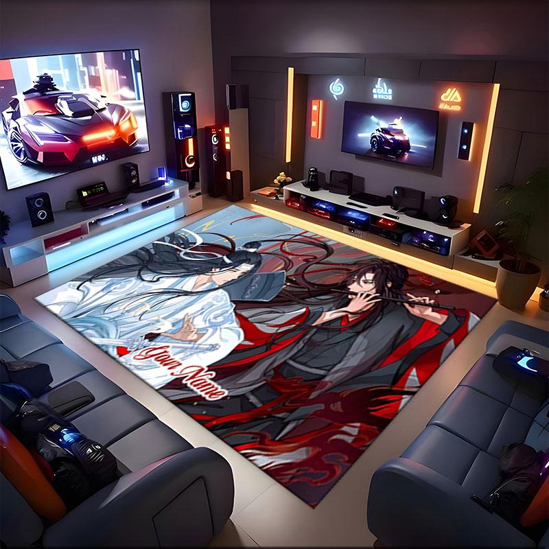 1PC Custom Name Epic Fantasy Duel Theme Floor Mat Ideal for Living Room, Game Rooms, Office, Bedroom,Floor Mat Playful Design