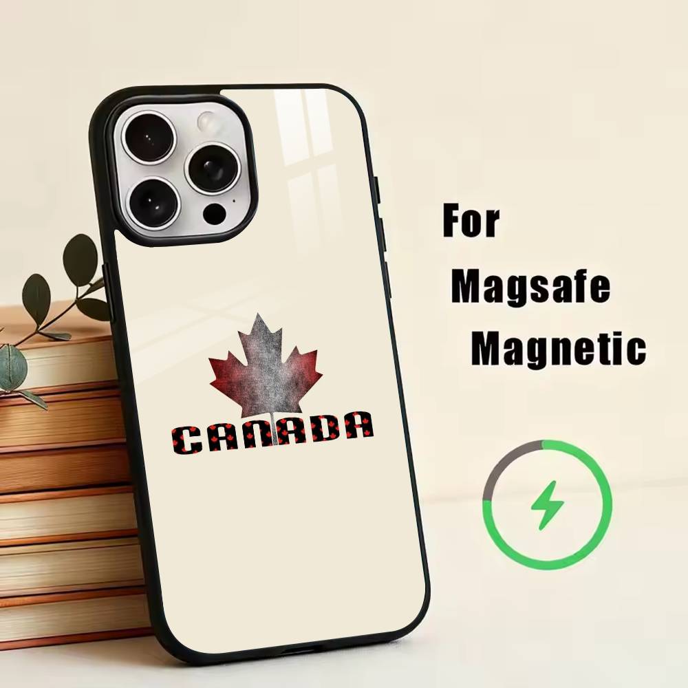 

Canada flag aesthetic Phone Case For iPhone17,16,15,14,13,12,11 Plus,Pro Magnetic For Magsafe Wireless Charging iPhone17Air