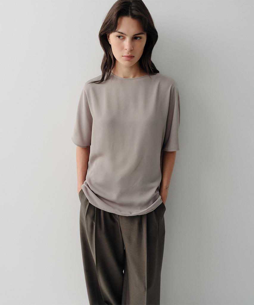 Ia Back Cowl Blouse (Taupe)