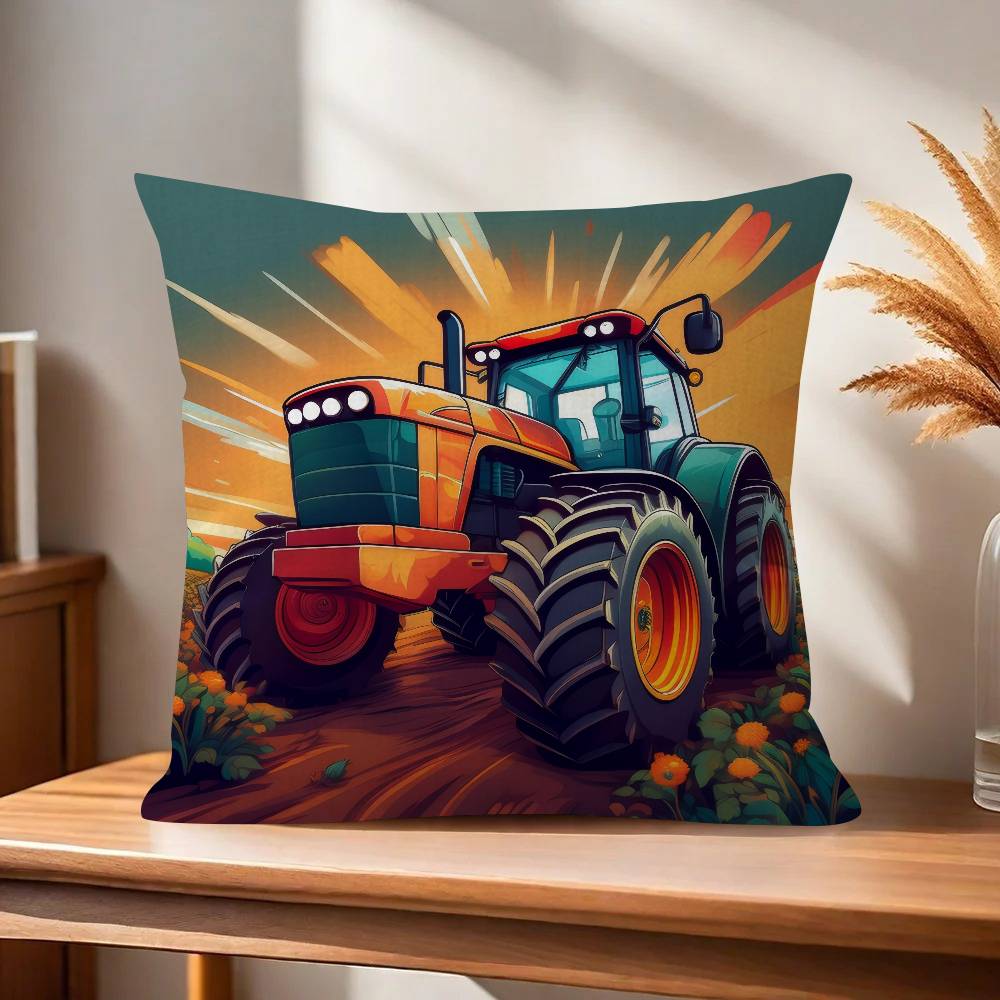 Car Tractor Decorative Cushion Cover Pillowcase Upholstery Sofa Throw Pillow Home Decor Pillowcas