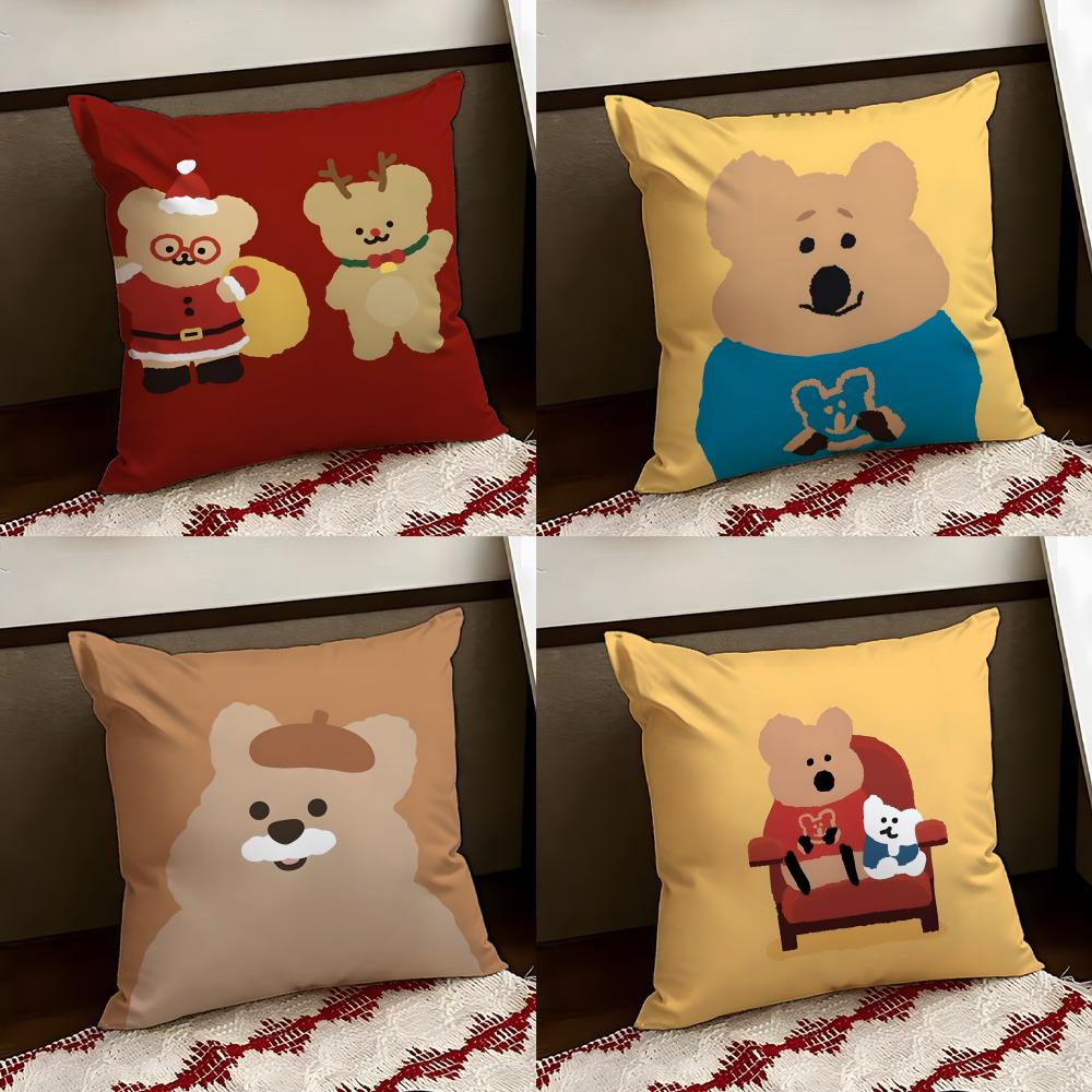 Anime QQuokka Cushion Cover Reversible Soft Durable Pillow Cover Home Car MultiScene Use for Daily Comfort