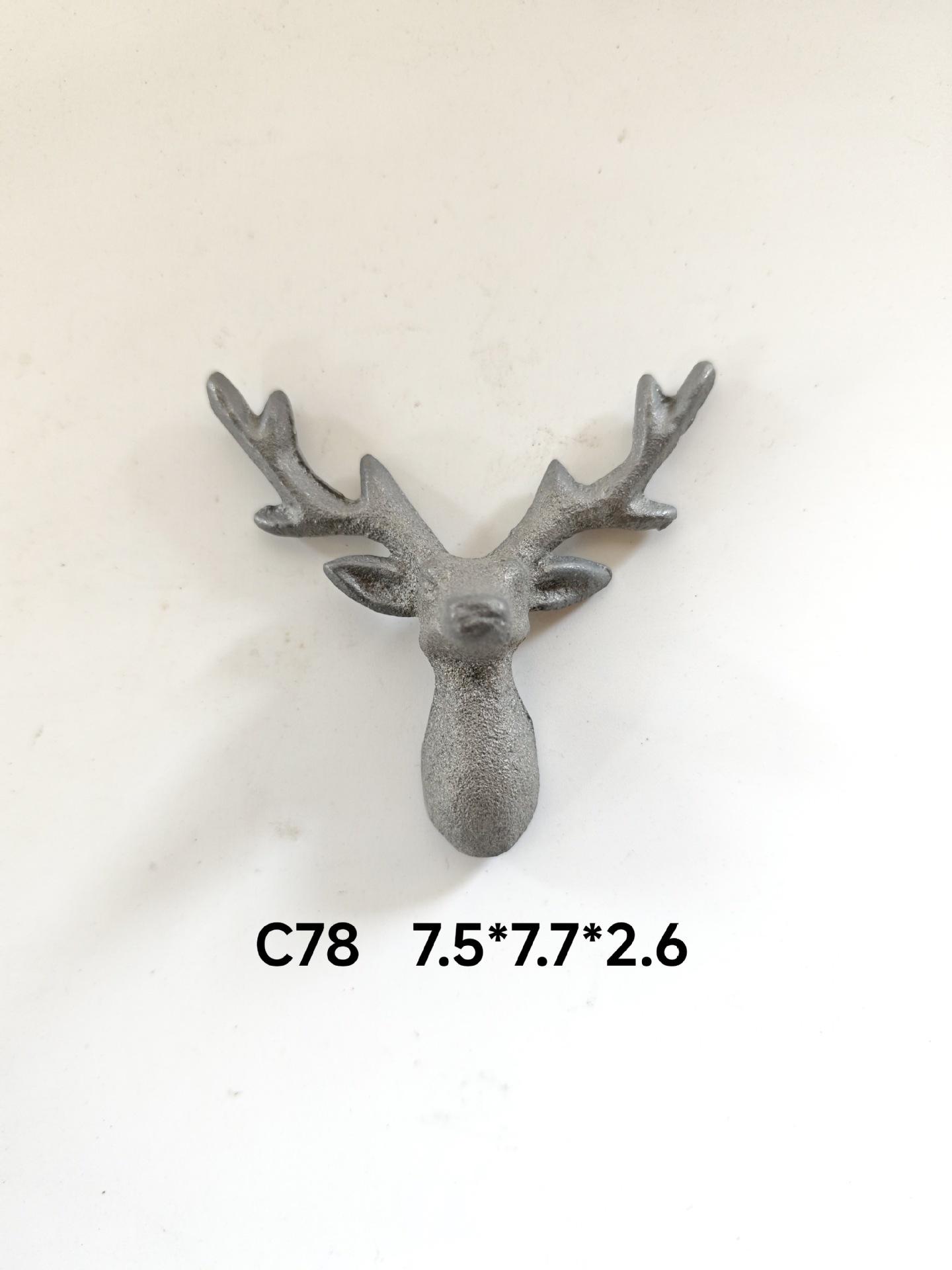 European Style Deer Antler Hook - Gray/Silver, Indoor/Outdoor светло-серый