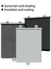 Sunshade Roller Blinds Blackout Roll Curtain Movable Terrace Blinds Curtains Inner Shutter Window Shades No Drill Cellular Shade