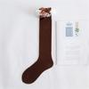 Women Japanese Style JK Ruffle Lace Trim Calf Long Socks Sweet Bowknot Princess Cotton Knee High Socks Stockings Hosiery