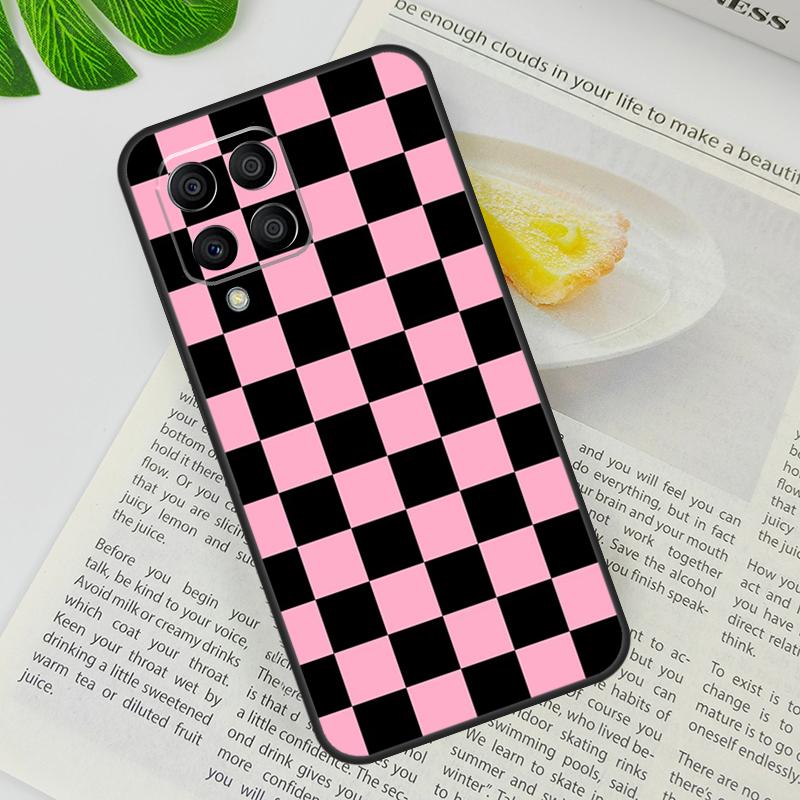 Checkerboard Checkered Board Case For Samsung Galaxy M13 M11 M12 M14 M15 M06 M16 M36 M56 M31 M53 M32 M52 M35 M55 M34 M54