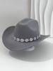 Women's Western Cowboy Hat with Teardrop Gem Embellishment - Vintage Jazz Party Hat.