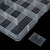 15 Slots Adjustable Plastic Fishing Lure Tackle Box Organizer Storage Case