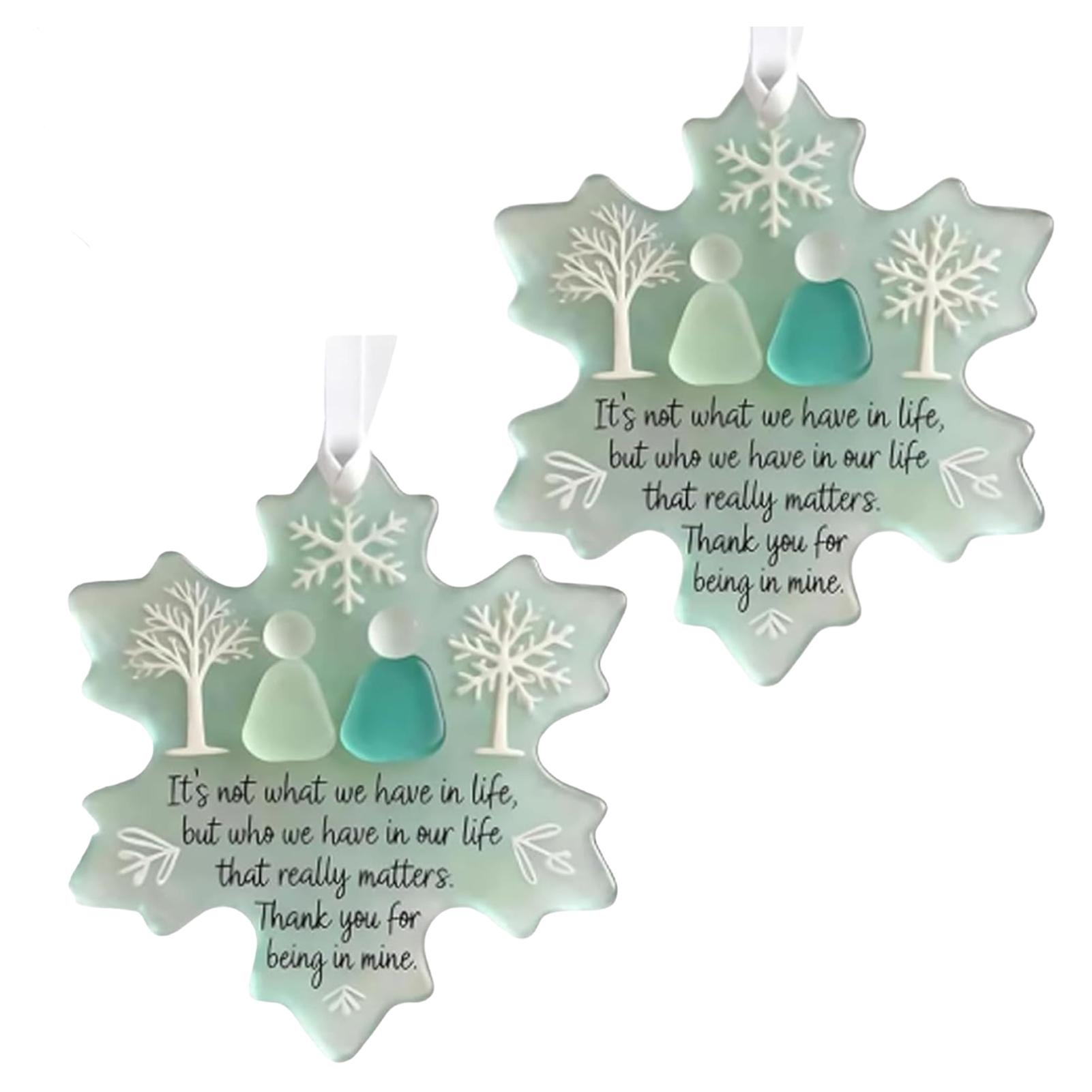 

New 2025 Snowflake-Shaped Sea Glass Friendship Decor Handcrafted Sea Glass Ornament Friendship Keepsake Christmas Decoration