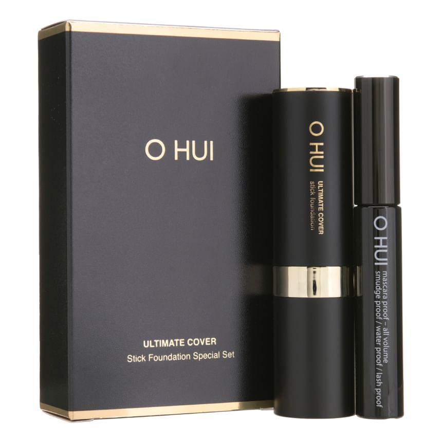 O HUI Ultimate Cover Stick Foundation Special Set  01 Milk Beige (stick foundation+mascara)