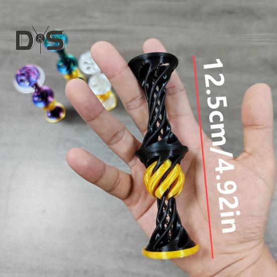 3D Printed Spiral Toy with Launching Ball Impossible Pyramid Passthrough Sculpture Vortex Thread Illusion Stress Relief Kids Adults Mini Spiral