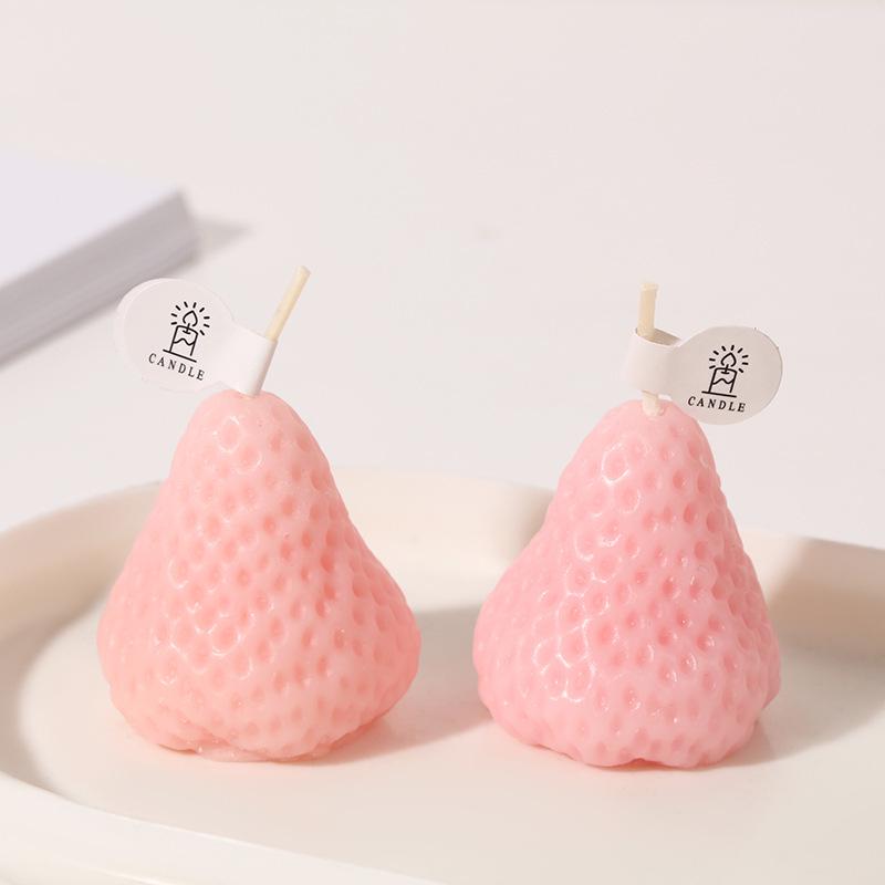Handcrafted Strawberry Scented Candles for Home Decor and Wedding Favors