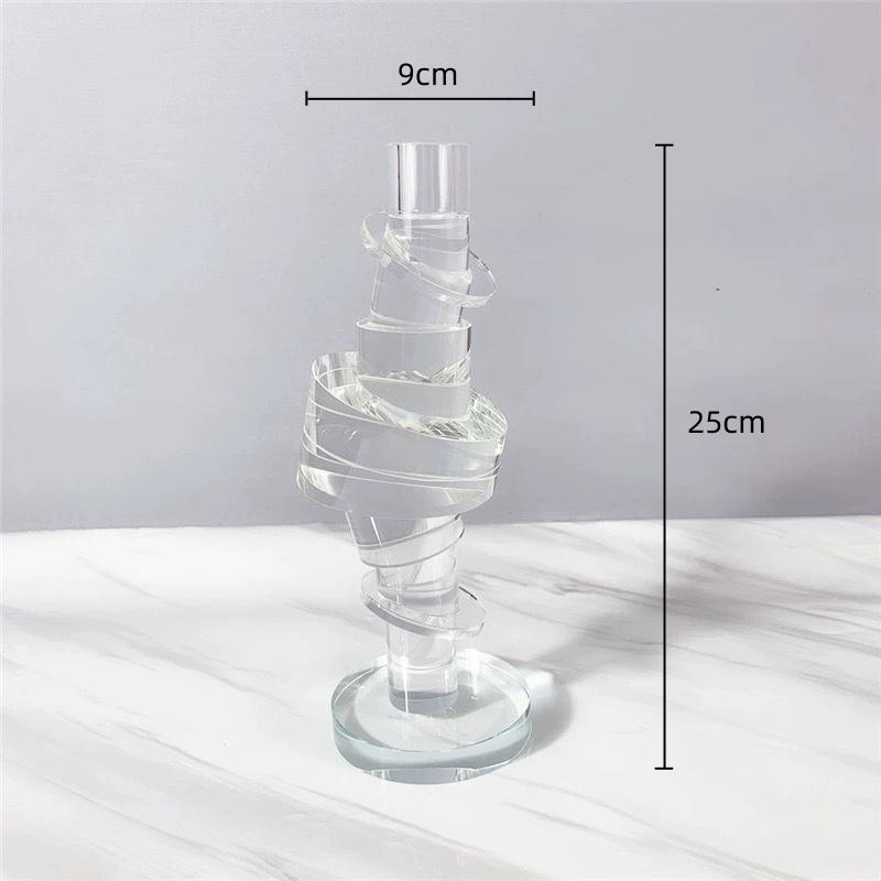 

Glass Ornament Geometric Crystal Sculpture Round Ball Cylindrical Stack Transparent Decorative Figurines Home Decoration