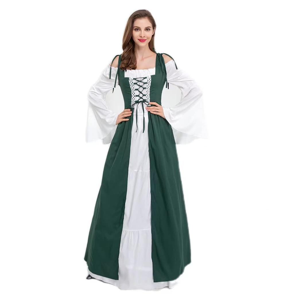 Choni Choice Medieval Dress, Aristocratic, Renaissance, Gothic Style, Maid, Retro Silhouette, Long Sleeves, Long Dress, Plus Sizes, Women's and Adult