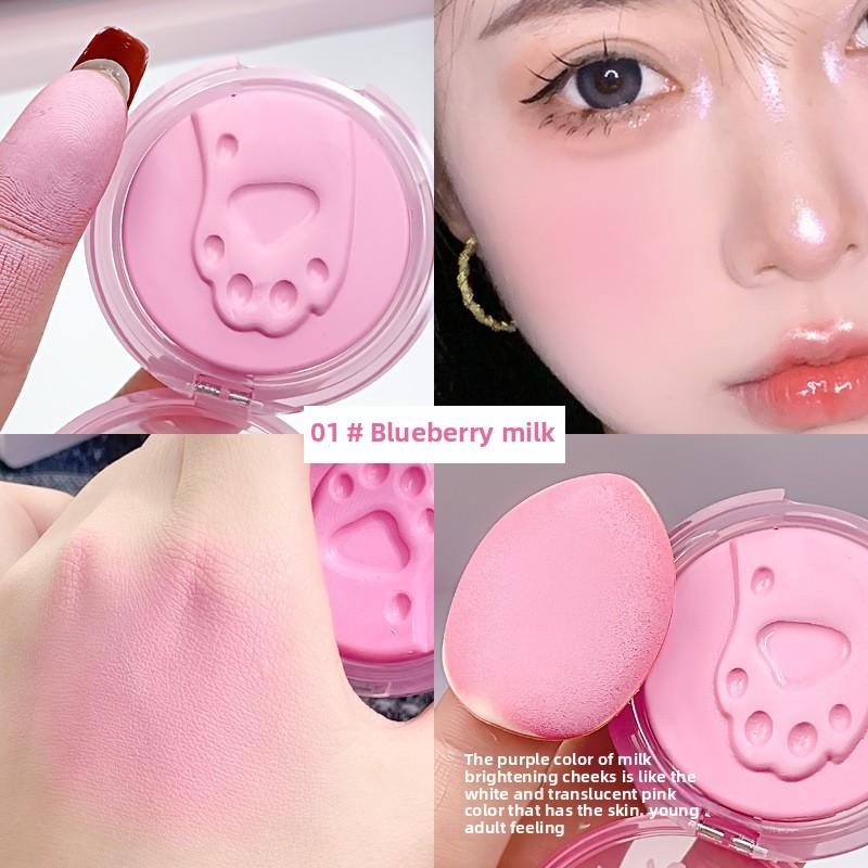 Cute Cat Paw Printed Blush Cream Natural Nude Makeup Energetic Girl's Whitening Rouge