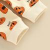 Baby Boys Girls Halloween Outfits Long Sleeve O Neck Pumpkin Print Tops + Gray Drawstring Pants