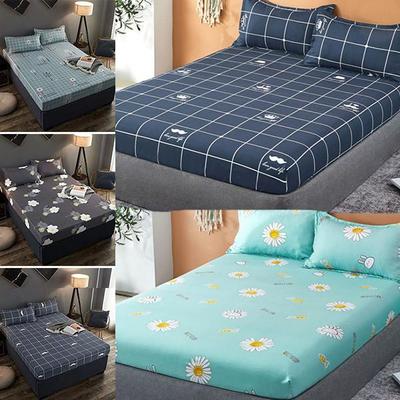 3 PCS Sheet With 2PC Pillowcase Bed Mattress Cover Printing Bed Fitted Sheet Cotton Breathable Sheets Bedding