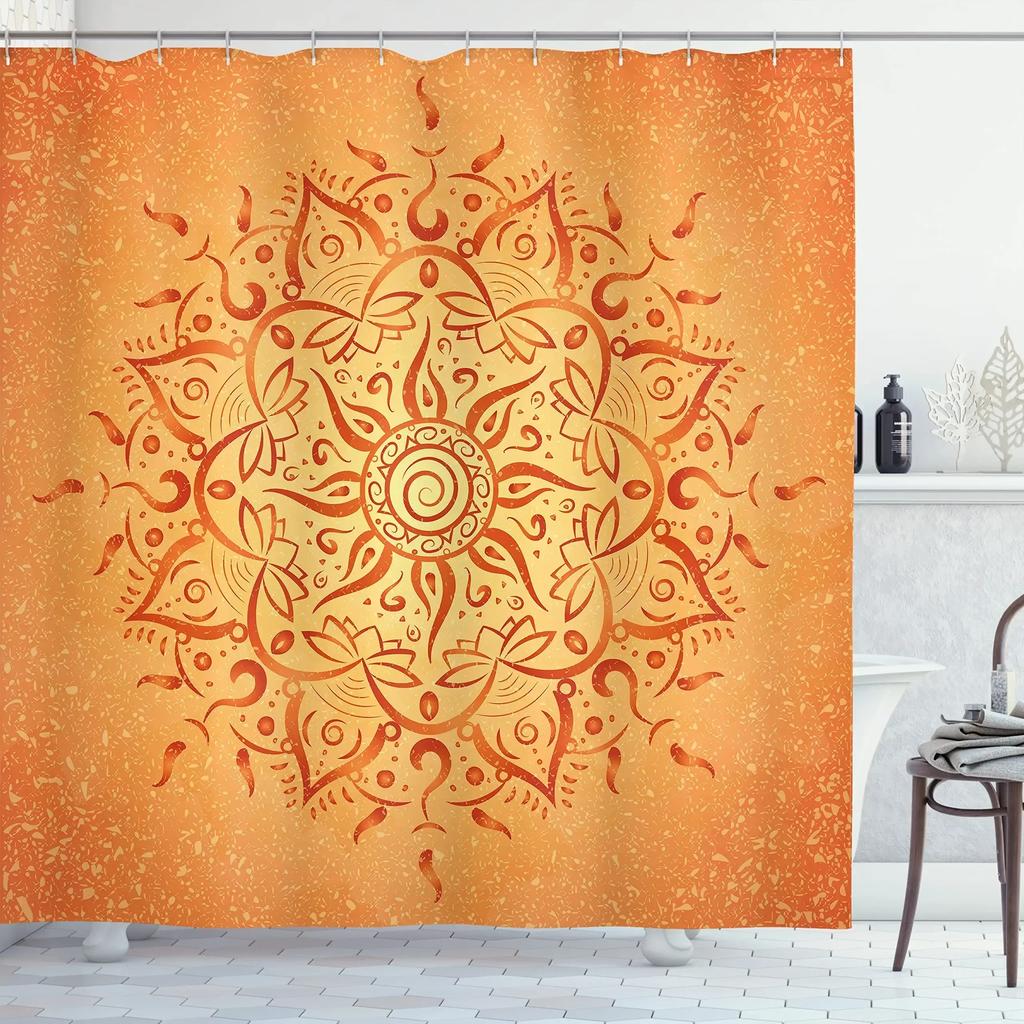 Lotus Shower Curtain BlackWhite Flower Magic Elegant Floral On Black Background Modern Simple Unique Art Women Bathroom Curtain