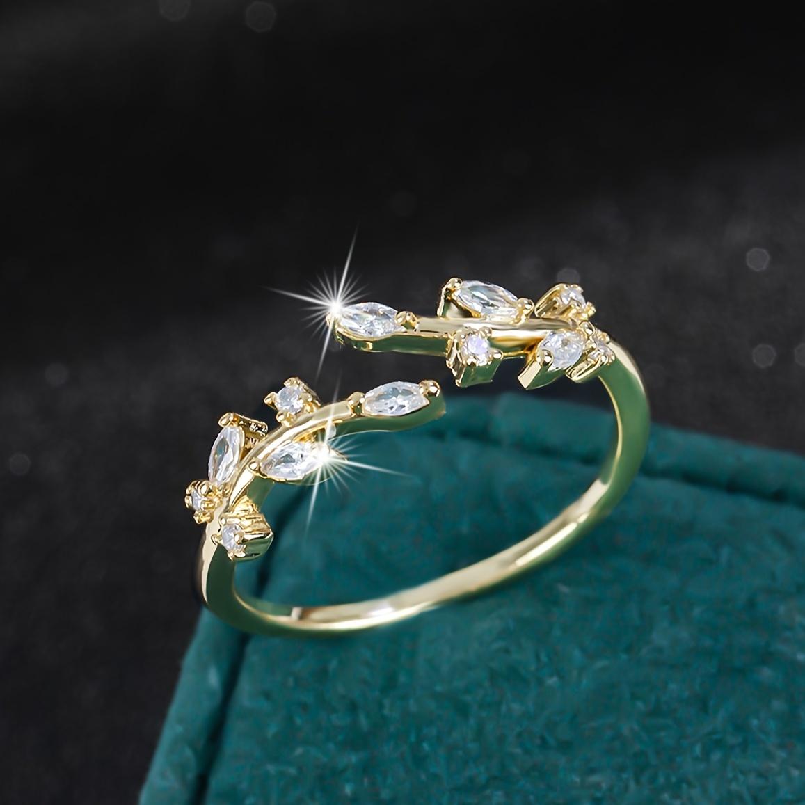 

Элегантное кольцо-манжета Urban Fashion с регулируемым дизайном в виде листа, 18-каратное позолоченное синтетическое цирконие, медь, на каждый день и в качестве подарка, на рождественские праздники One Size Fits All белый