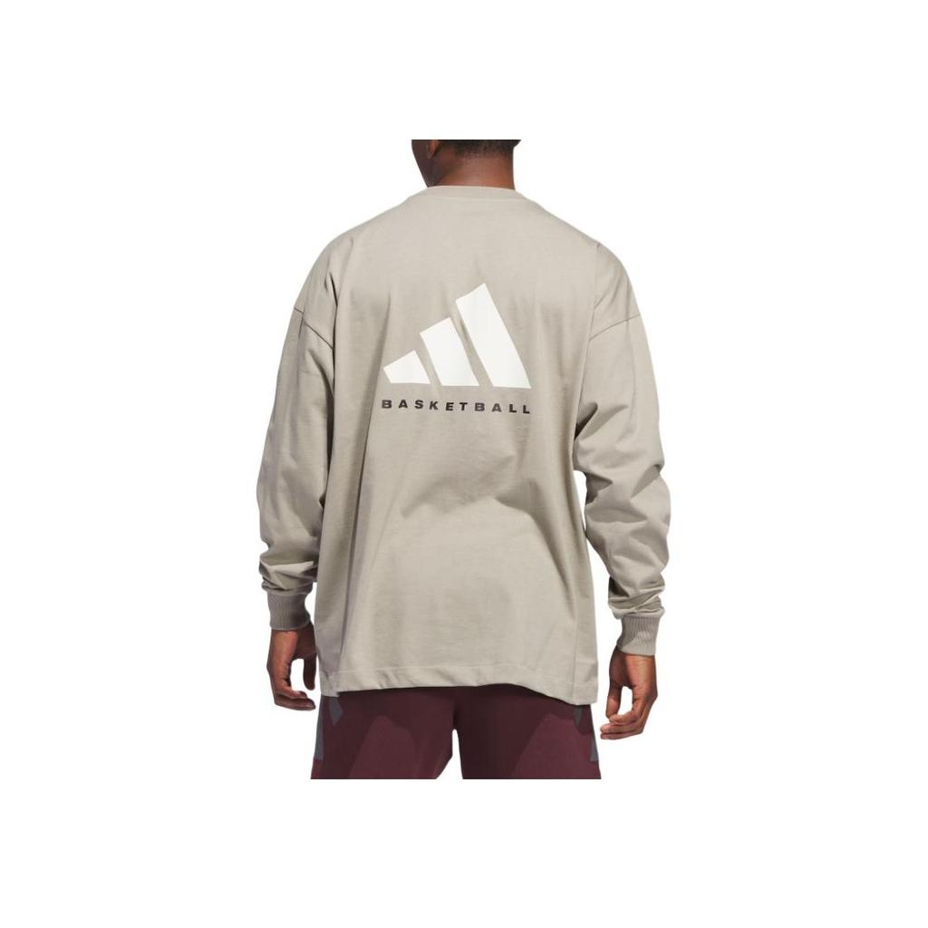 adidas Basketball The 2025 Collection Chapter 02 BB LS Casual Round Neck Pullover Long Sleeve T-Shirt Unisex Tops Light-Sesame-Gray-Brown JD6130