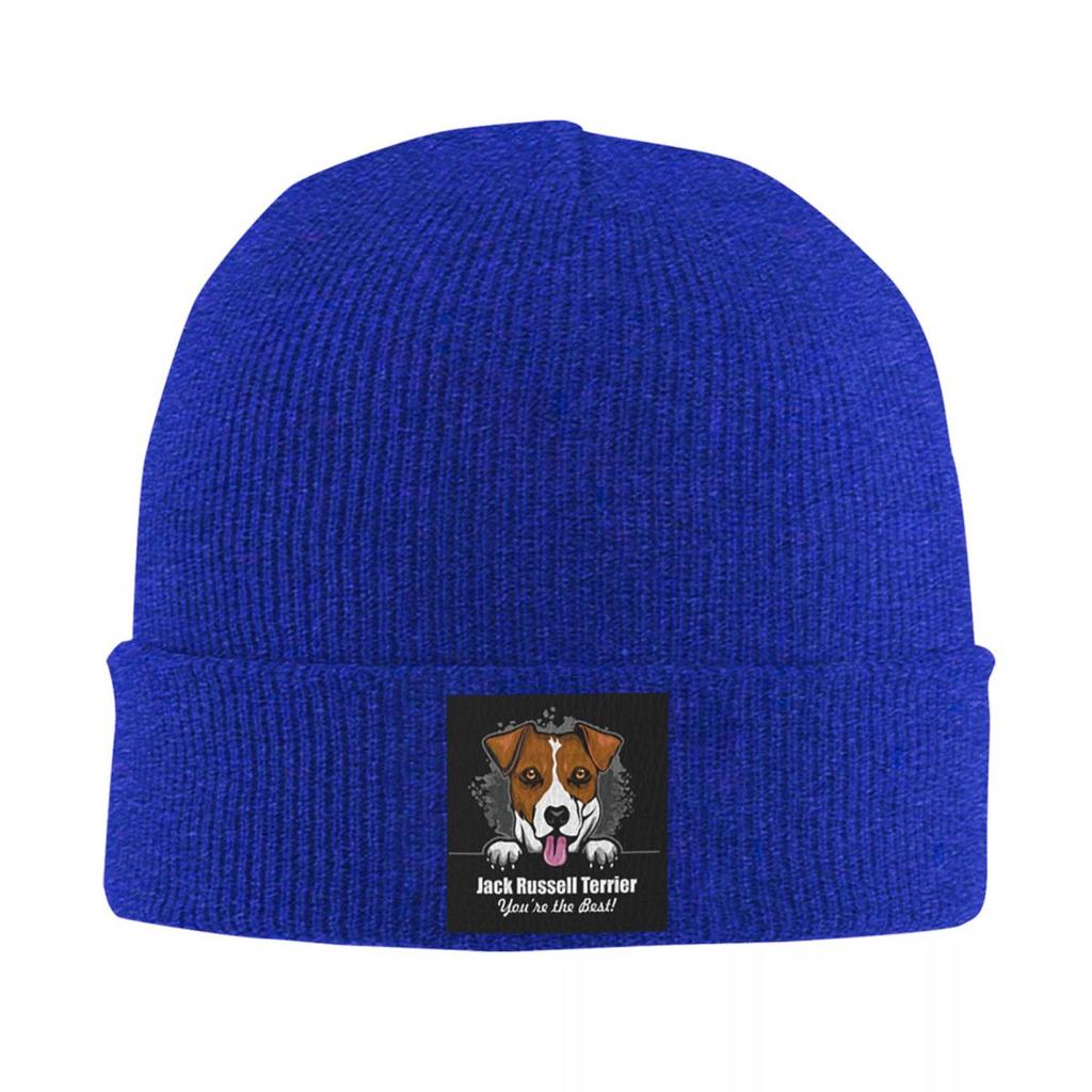 Peeking Dog Jack Russell Terrier Warm Knitted Cap Fashion Bonnet Hat Autumn Winter Outdoor Beanies Hats for Unisex Adult