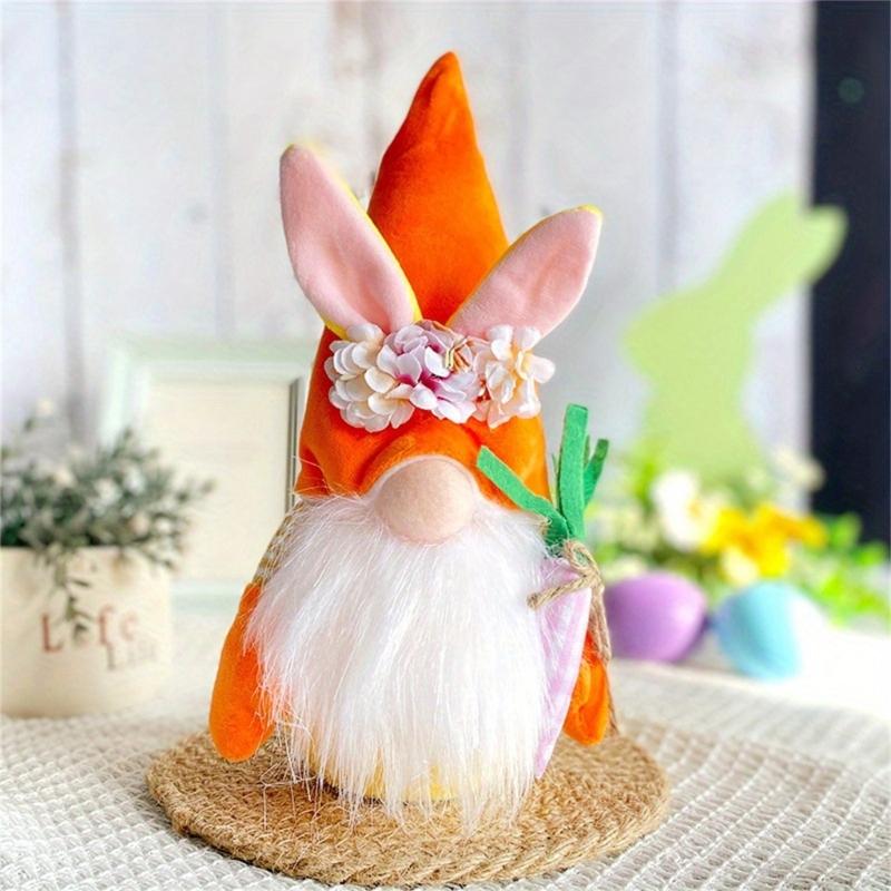 Easter Faceless Gnome Rabbit Doll Spring Easter Festival Party Home Decorations Kids Gift Favor Rabbit Carrot Ornament