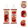 Chinese Year Hanging Scrolls Decoration 12.2x5.9inch Traditional for Home Office Decor