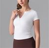 Naked Slimming Yoga Short Sleeve Waist Sports Crew Neck T-Shirt Half Zipper V-Neck Fitness Tights