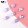 10Pcs Heart Shape Acrylic Loose Spacer Beads For Diy Jewelry Making Bracelet Necklace Keychains Accessories