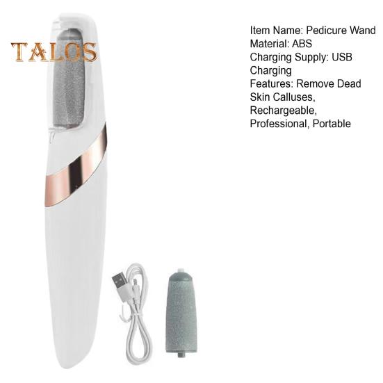 Electric Callus Remover for Feet Rechargeable Pedicure Wand with Coarse Abrasive Particles Cordless Pedicure Tool for Smooth Heels And Skin