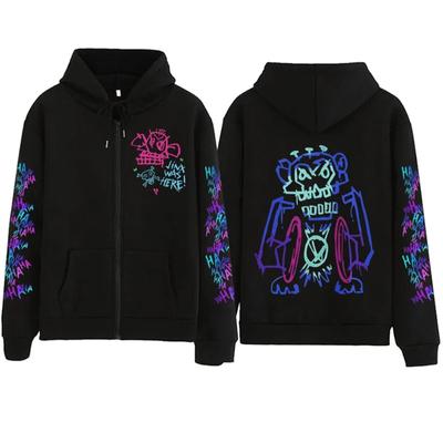 Žhavá anime mikina s kapucí Arcane-Jinx na zip Harajuku Pulovry Streetwear Mikiny a mikiny Dámské