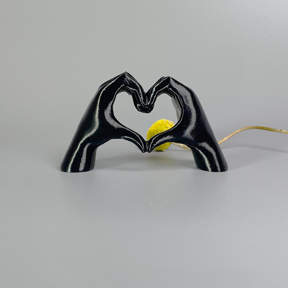 3D Печать Пластик Сердце Сердце Сердце Сердце Украшение Дизайн Дом Двор Украшение Креативное Искусство Украшение Сердце чёрный