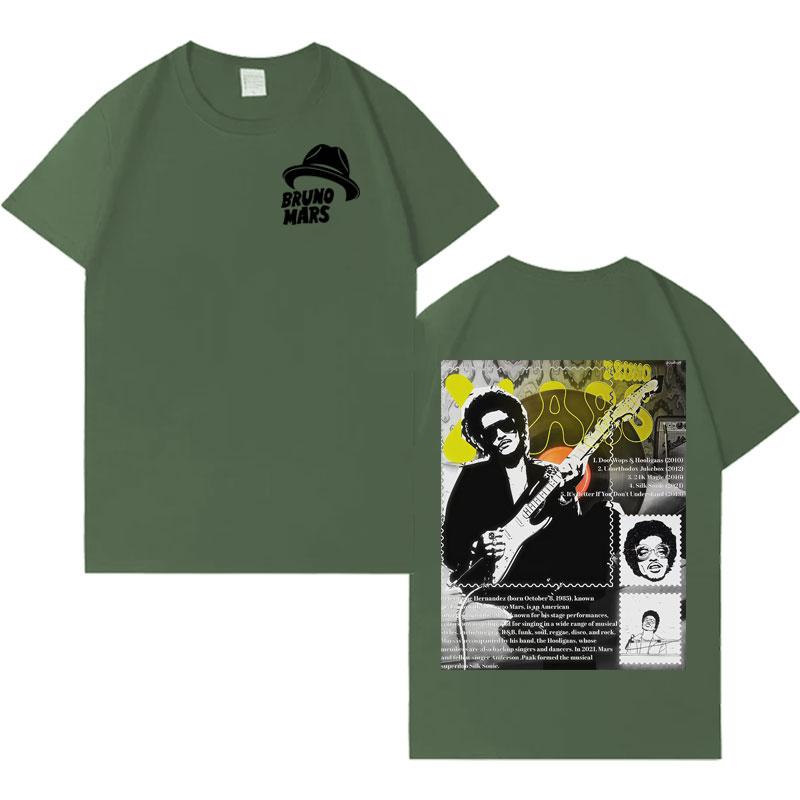 Singer Bruno Mars Trendy Manga GraphicT Shirts Mens Harajuku T Shirt Casual Summer Aesthetic Humor Crewneck Tee Shirt Teenagers