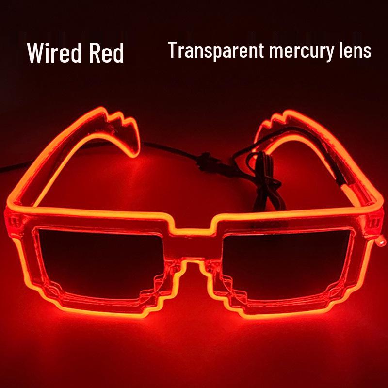 Bezprzewodowe LEDowe Migaące Okulary Mozaikowe na Występy Klubowe i Imprezowe