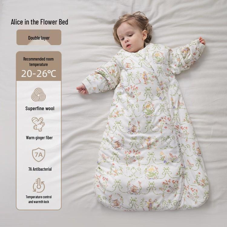 Wool & Ginger Baby Sleeping Bag: All-Season, Temperature-Control, Anti-Kick Quilt for Newborns