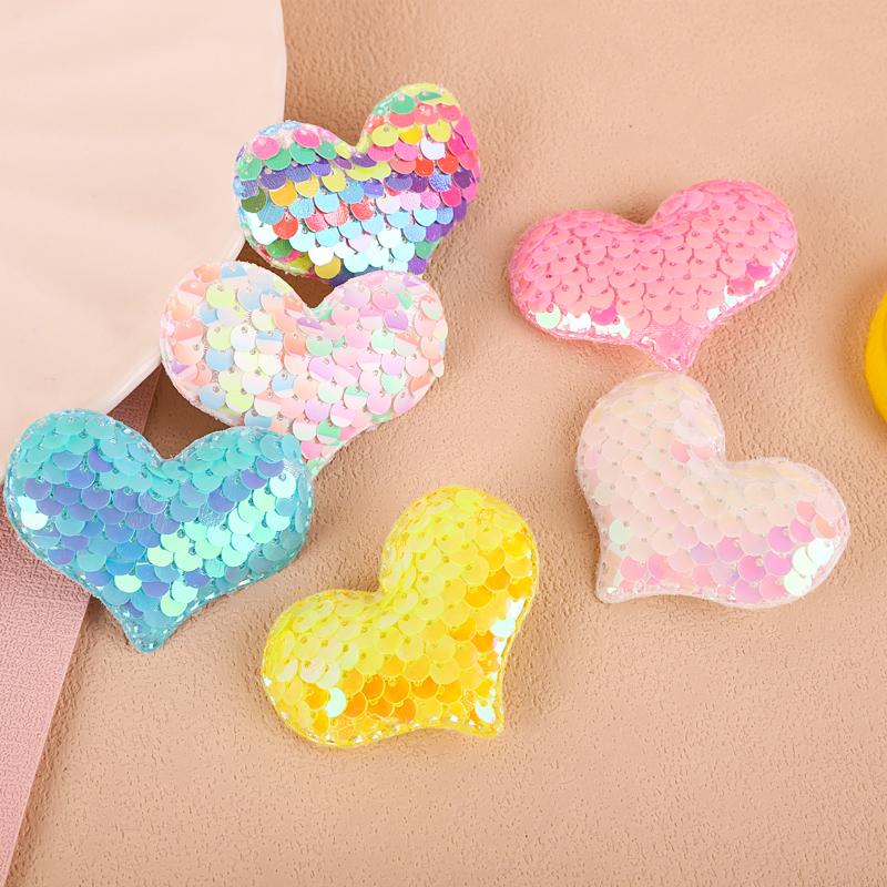 6 stk Hjerte Hårspenner for Jenter Glitter Paljetter Hårspenner Barrettes Metall Hårnåler for Baby Småbarn Hårtilbehør