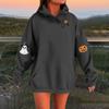 Women's Solid Color Long Sleeve Casual Halloween Print Pullover Hooded Sweatshirt