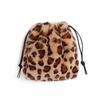 Tokohana Fur Drawstring Shoulder Bag, Mini Bag, Solid Color, Winter, Eco-Friendly, Faux Fur, Leopard Print (Leopard Print)